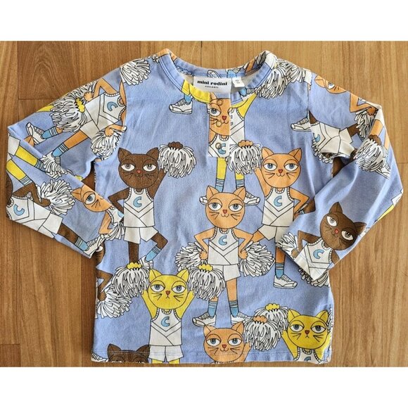 Mini Rodini Cheer Cats Shirt 92-98 / 1.5-3Y - Picture 1 of 6